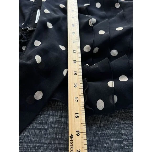 Vintage 90s hetta B Maxi Dress Sz 12 100% Silk Polka Dot Black White Sleeveless - Picture 8 of 13